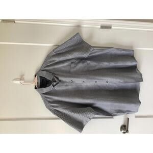 Interaffair Button-Up Shirt Men’s Short Sleeve Casual Collared Top Size XL‎